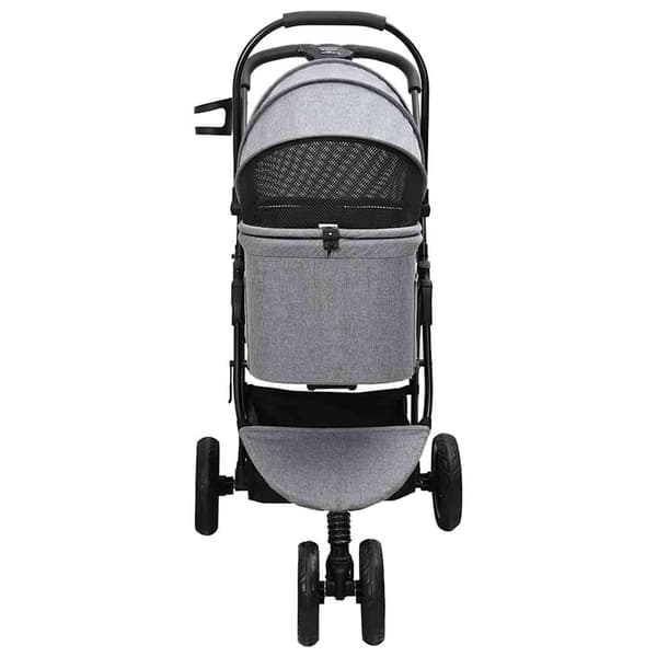 vidaXL Sammenleggbar kjæledyrvogn Grå 78 x 54 x 101 cm Polyester
