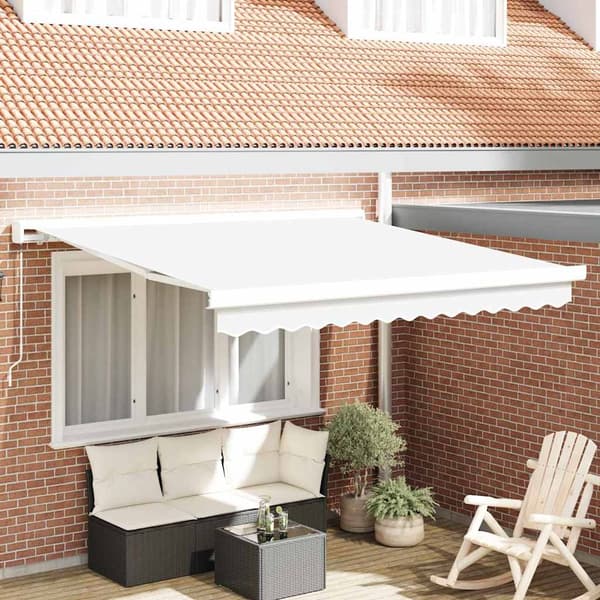 vidaXL Innvendbar Markise Hvit 350 x 250 cm Stoff og Metall