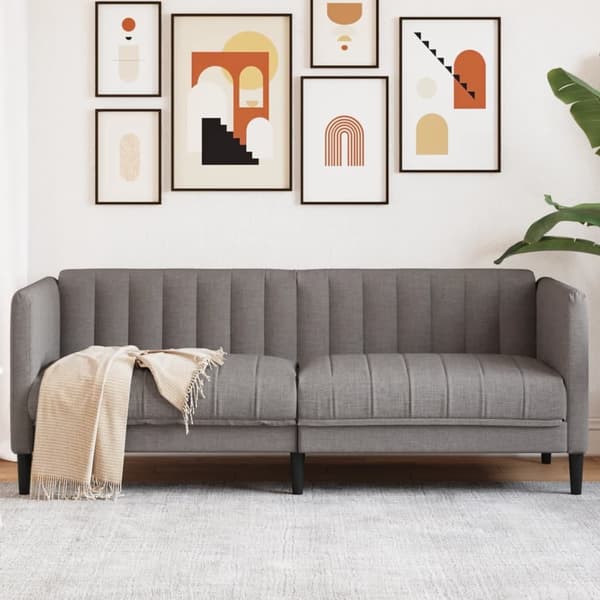 vidaXL Soffa 2-sits taupe tyg