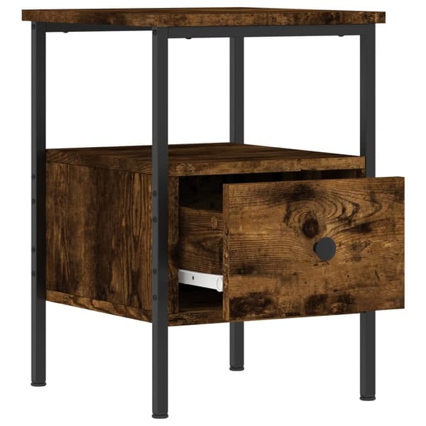 vidaXL Nattbord røkt eik 34x36x50 cm konstruert tre