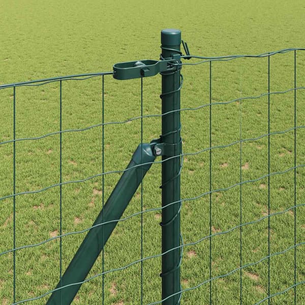 vidaXL Gjerde med stolpe grønn 1,5 x 10 m Stål