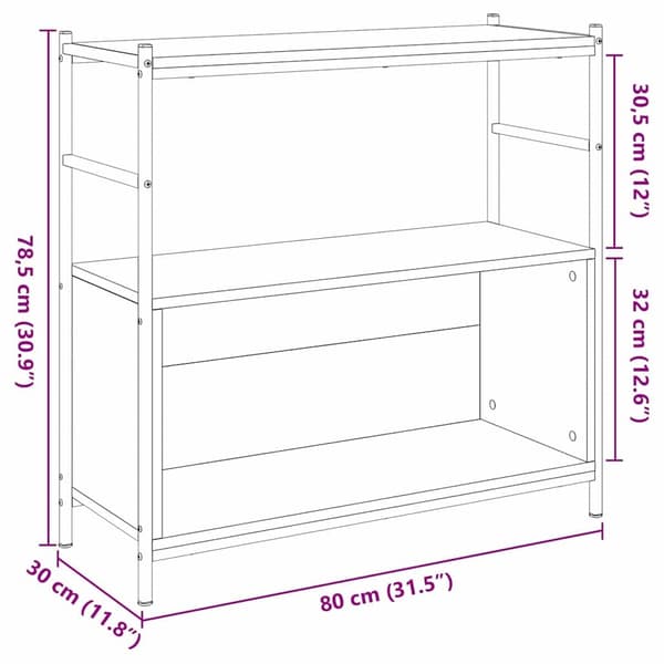 vidaXL Bokhylle artisan eik 80 x 30 x 78.5 cm Konstruert tre