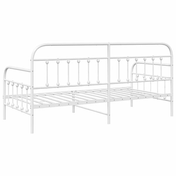 vidaXL Dagbäddram Vit 100 x 200 cm Pulverlackerat stål
