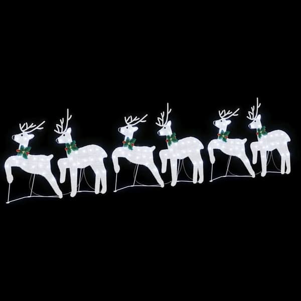 vidaXL LED Reinsdyr 6 pcs sølv stoff