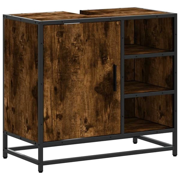 vidaXL Baderomsskap røkt eik 65x33x60 cm konstruert tre