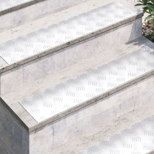 vidaXL Silver Aluminium 90 x 20 x 0.2 cm Trapsteg Rektangulär