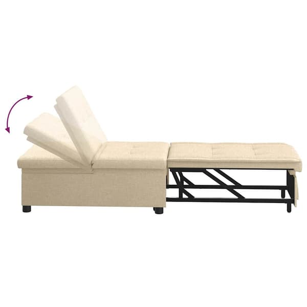 vidaXL Pull Out Sofa Bed Kräm 194 x 50 x 82 cm tyg