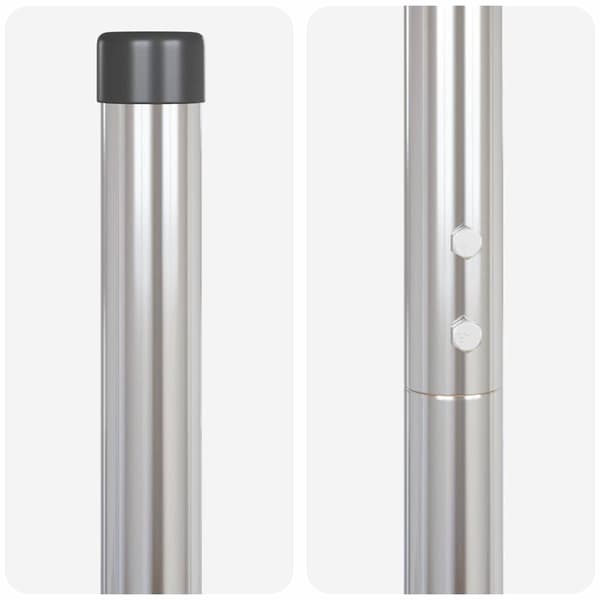 vidaXL Staketstolpar 2 pcs Silver 130 cm Pulverlackerad stål