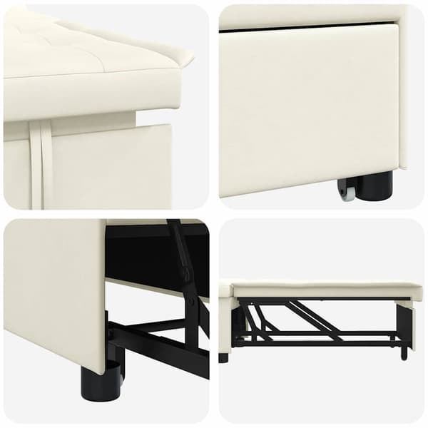 vidaXL Soffsäng Kräm 194 x 67 x 82 cm Sammet