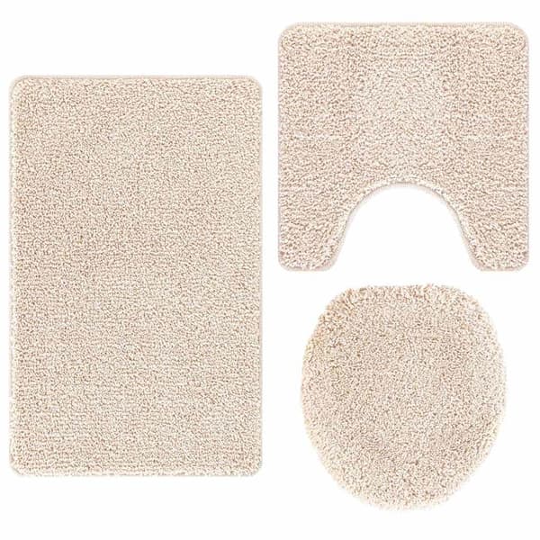 vidaXL Badmatta 3 pcs Kräm 50 x 50 cm Polypropylen