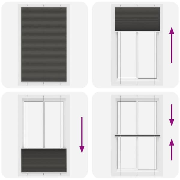 vidaXL plisségardin sort 115x200 cm Stoff Bredde 114,4 cm Polyester