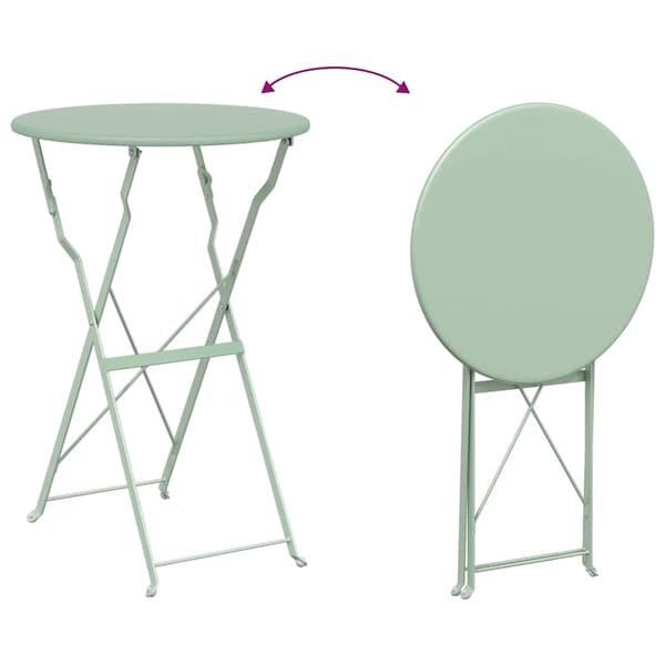 vidaXL Sammenleggbart Bistrosett 3 pcs Sjøskum Stål
