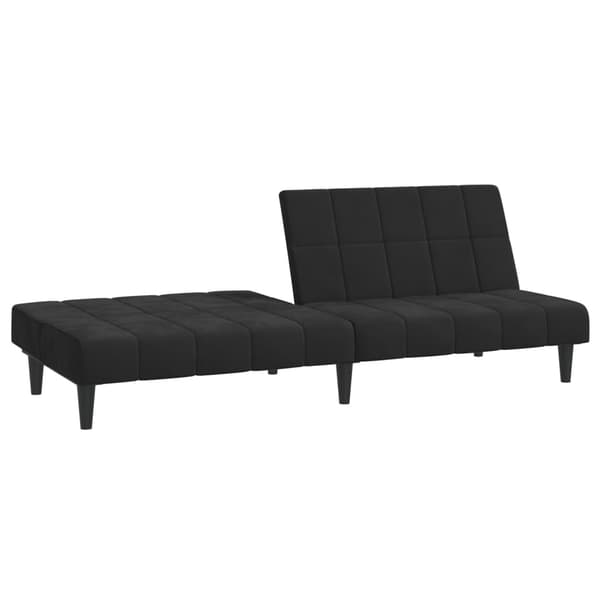vidaXL Bäddsoffa 2-sits svart sammet