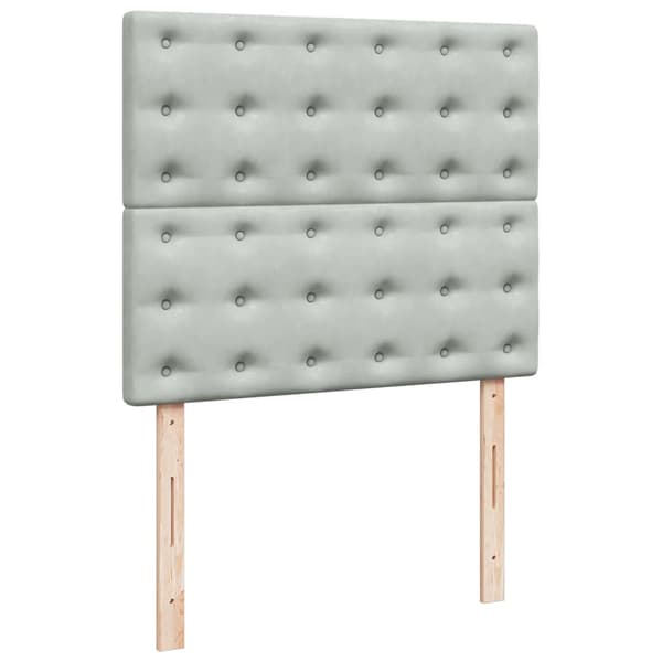vidaXL Ramsäng med madrass ljusgrå 120x190 cm sammet