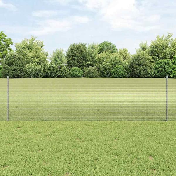 vidaXL Gjerde med innlegg. sølv 0.6 x 10 m Stål