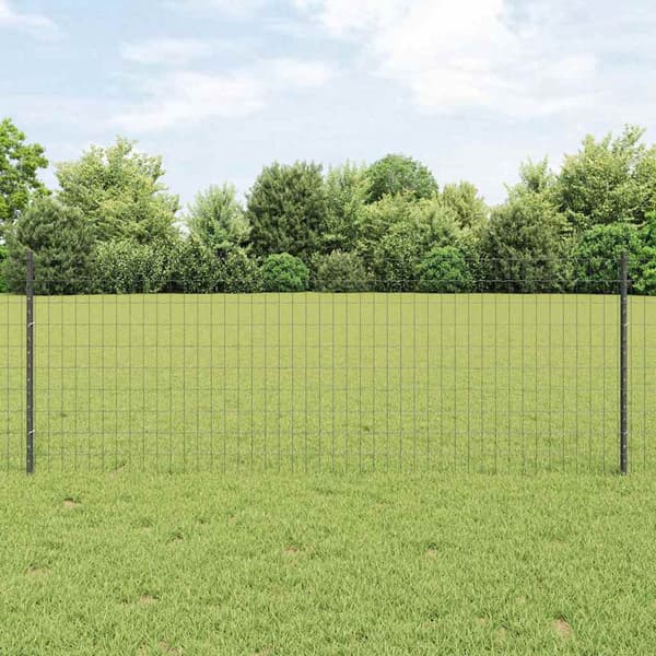 vidaXL Gjerde med innlegg. Grå 0.8 x 25 m Stål