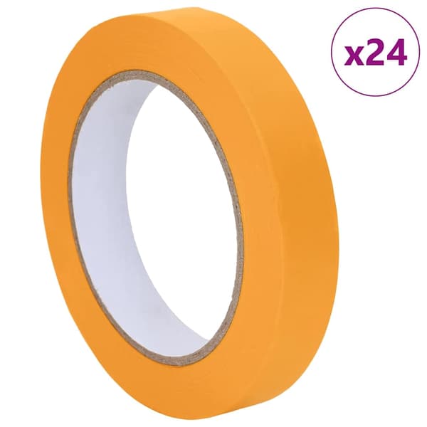 vidaXL Målare Maskeringstejp 24 st Gul 19mm x 50m Papper