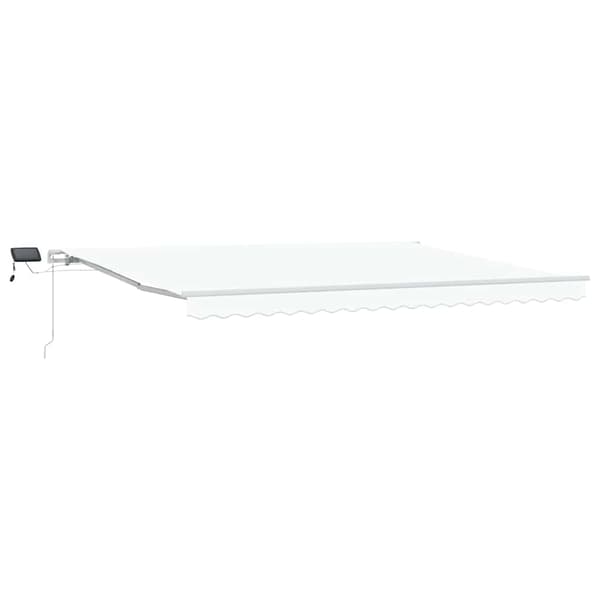 vidaXL Utfällbar markis Vit 450 × 350 cm Tyger och Stål