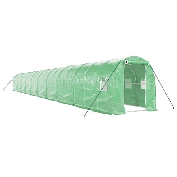 vidaXL Växthus med stålram grön 40 m² 20x2x2 m