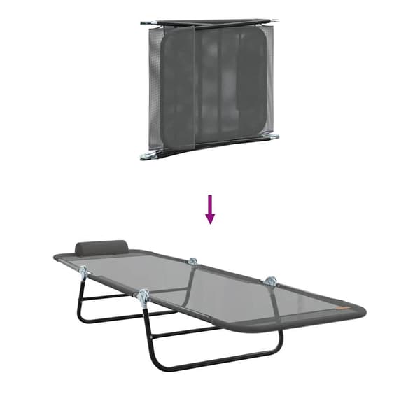 vidaXL Sammenleggbar solstol Grå 182 x 55 x 85,5 cm Textilene