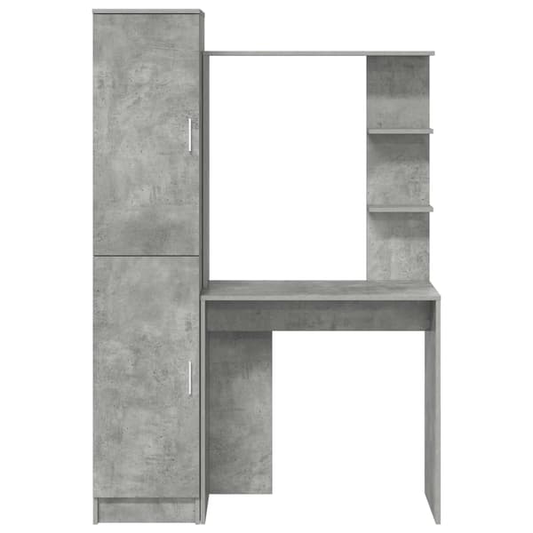 vidaXL Skrivebord 2 pcs Betonggrå
