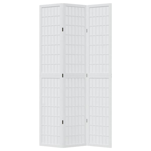 vidaXL Romdeler 3 paneler hvit heltre keisertre