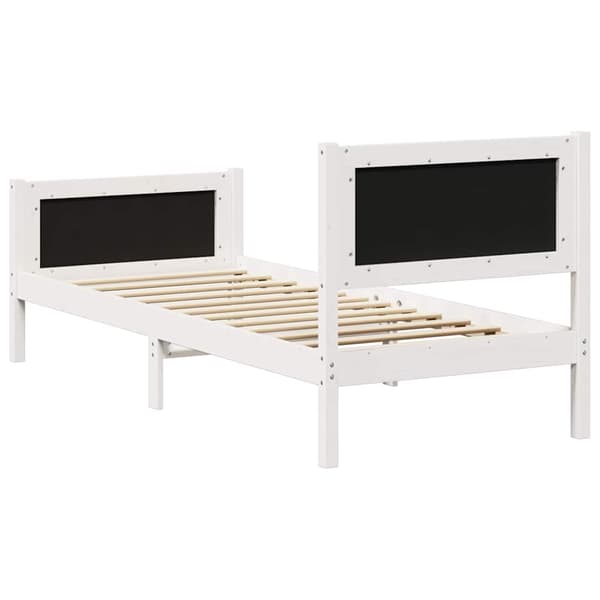 vidaXL Sängram Vit och ljusgrå 75 x 190 cm Massiv furu