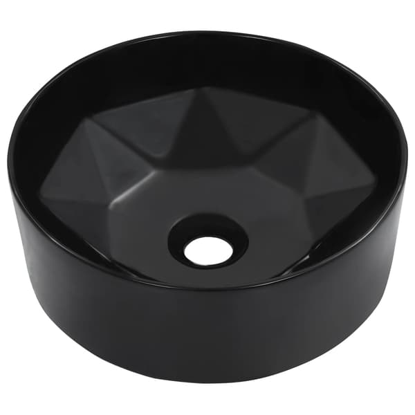 vidaXL Vask 36x14 cm keramikk svart