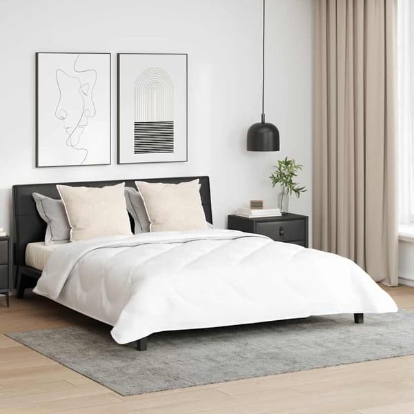 vidaXL Duntäcke med kudde 3 pcs Vit Mikrofiber