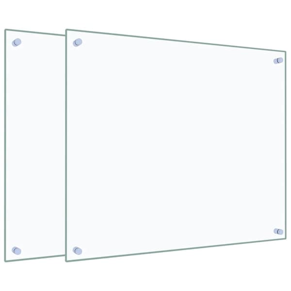 vidaXL Stänkskydd 2 st transparent 70x60 cm härdat glas