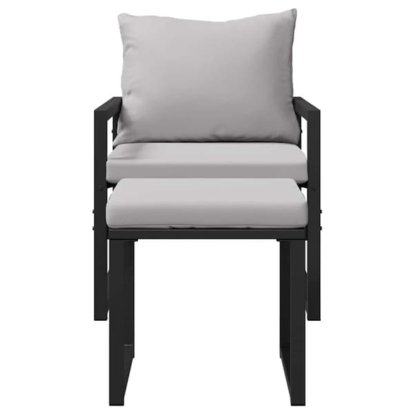 vidaXL Trädgårdsmöbler med kudde med kudde 4 pcs Ljusgrå Polyester