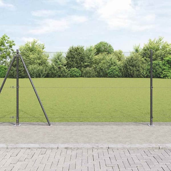 vidaXL Gjerde med innlegg. Grå 1.2 x 10 m Stål