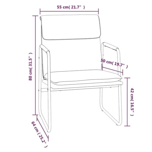 vidaXL Loungestol gräddvit 55x64x80 cm konstläder