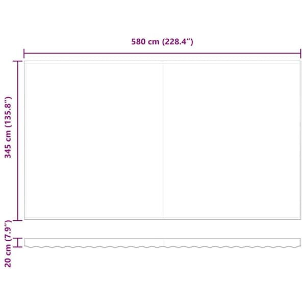vidaXL Innvendbar Markise Lysegrå 600 × 350 cm Polyester, metall