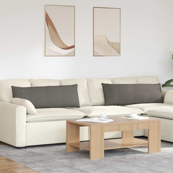 vidaXL Soffkuddar 2 st Ljusgrå 120 x 40 cm Manchester tyg