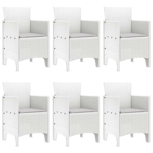 vidaXL Trädgårdsmöbelset 7 pcs Vit Polt rotting