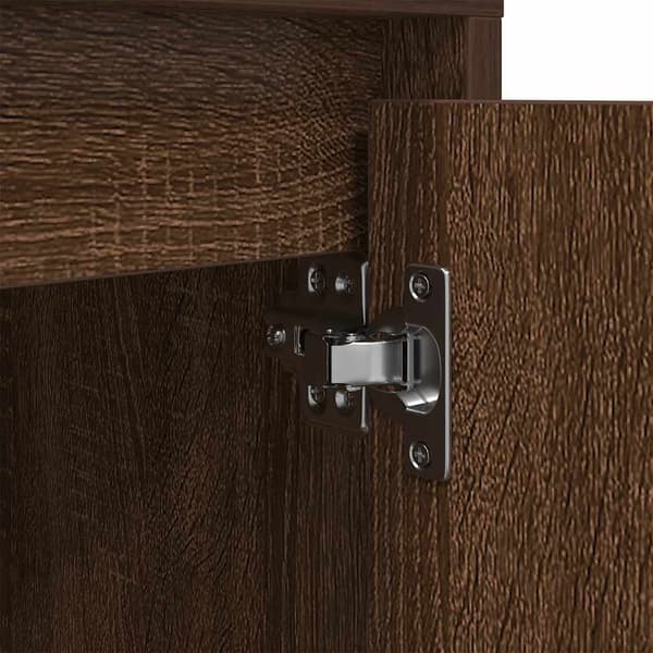 vidaXL Nattbord med LED brun eik 38x34x50 cm