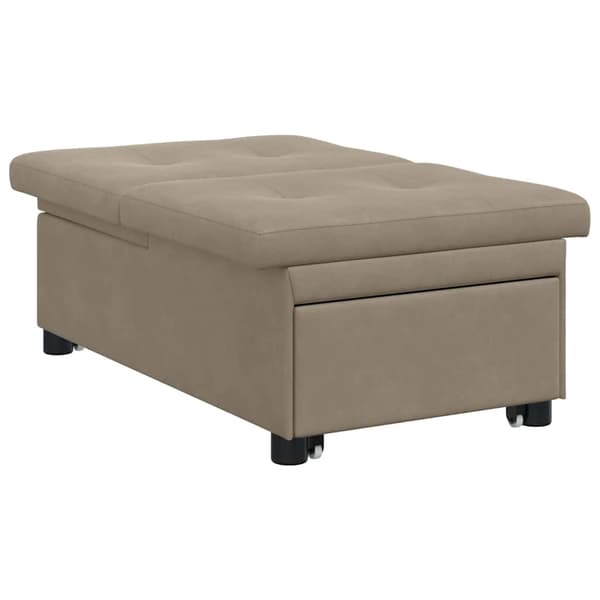 vidaXL Pull Out Sofa Bed Taupe 194 x 67 x 82 cm Mikrofiber
