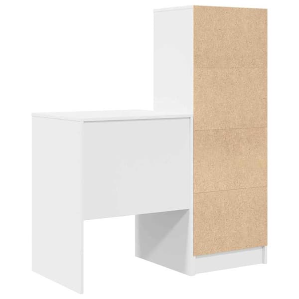 vidaXL Skrivbord med låda 2 pcs Vit