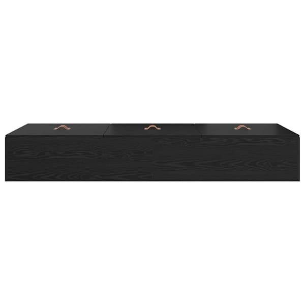 vidaXL Seng med lagring Svart Eik 70 x 190 cm Konstruert tre