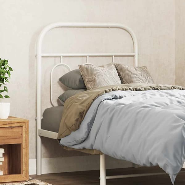 vidaXL Utskiftbar sengegavl i metall hvit 75 cm