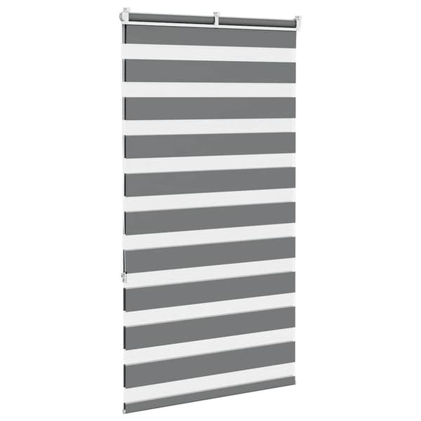 vidaXL Rullgardin zebra mörkgrå 80x150 cm tyg bredd 75,9 cm polyester