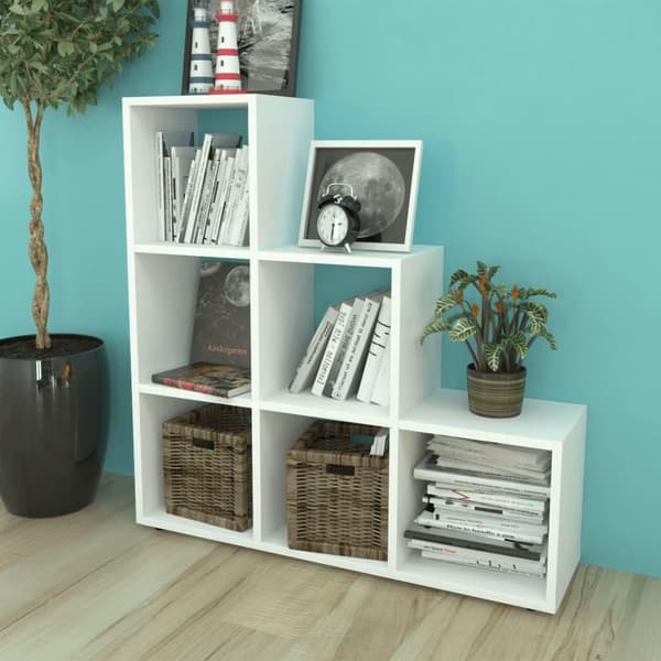 vidaXL Bokhylla 107 cm vit