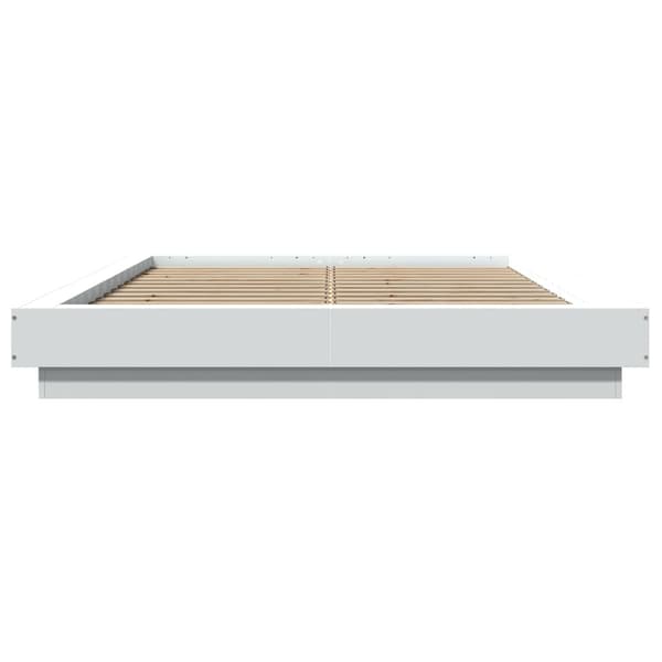 vidaXL Sängram vit 140x190 cm konstruerat trä