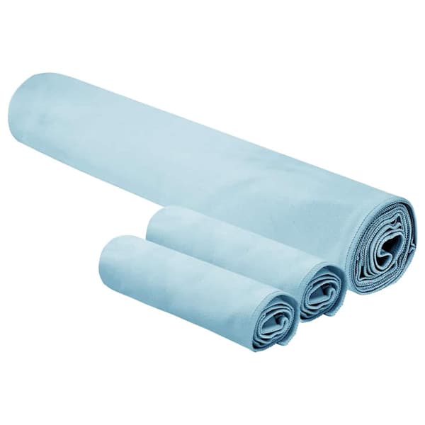 vidaXL Sportshandduksset 3 delar Blå Polyester och polyamid