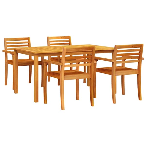 vidaXL Hage Spisegruppe 5 pcs Brun Solid akasietre