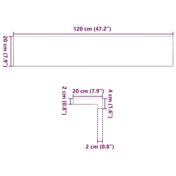 vidaXL Vinduskarmer 2 stk mørkebrun 120x20x2 cm heltre eik