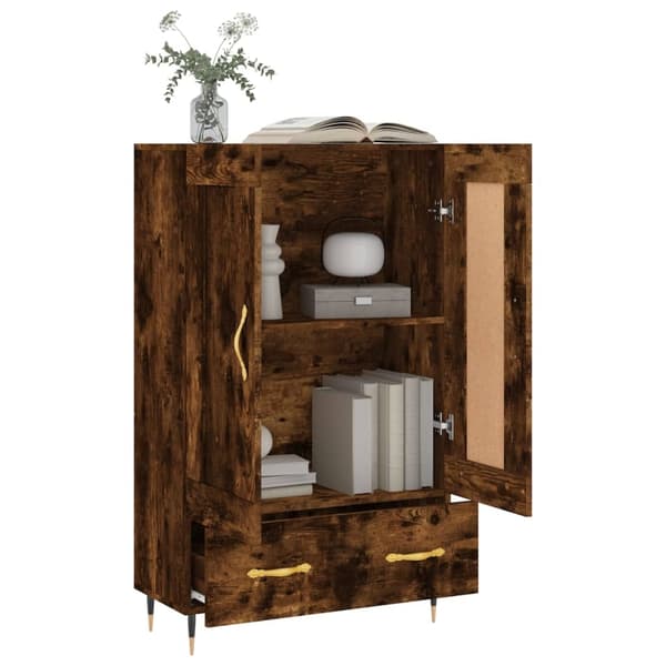 vidaXL Highboard røkt eik 69,5x31x115 cm konstruert tre