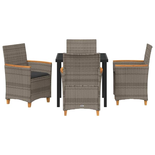 vidaXL Trädgårdsmöbelset 5 pcs Grå konstrotting