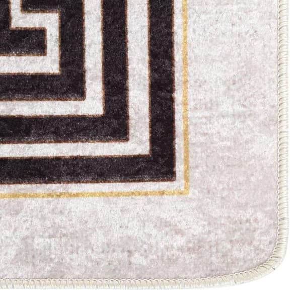 vidaXL Vaskbart teppe 190x300 cm lys beige sklisikker